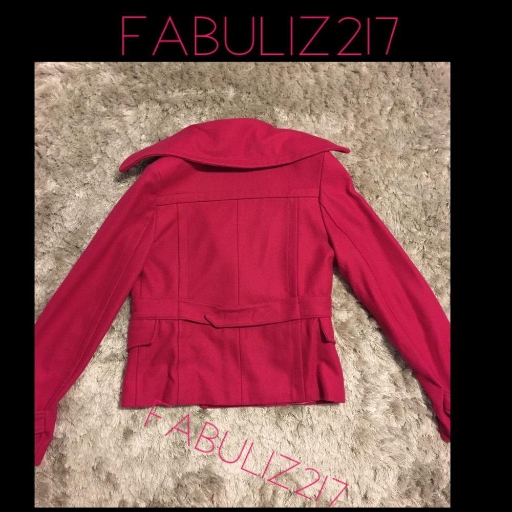 Fuchsia pea coat - Picture 2 of 4